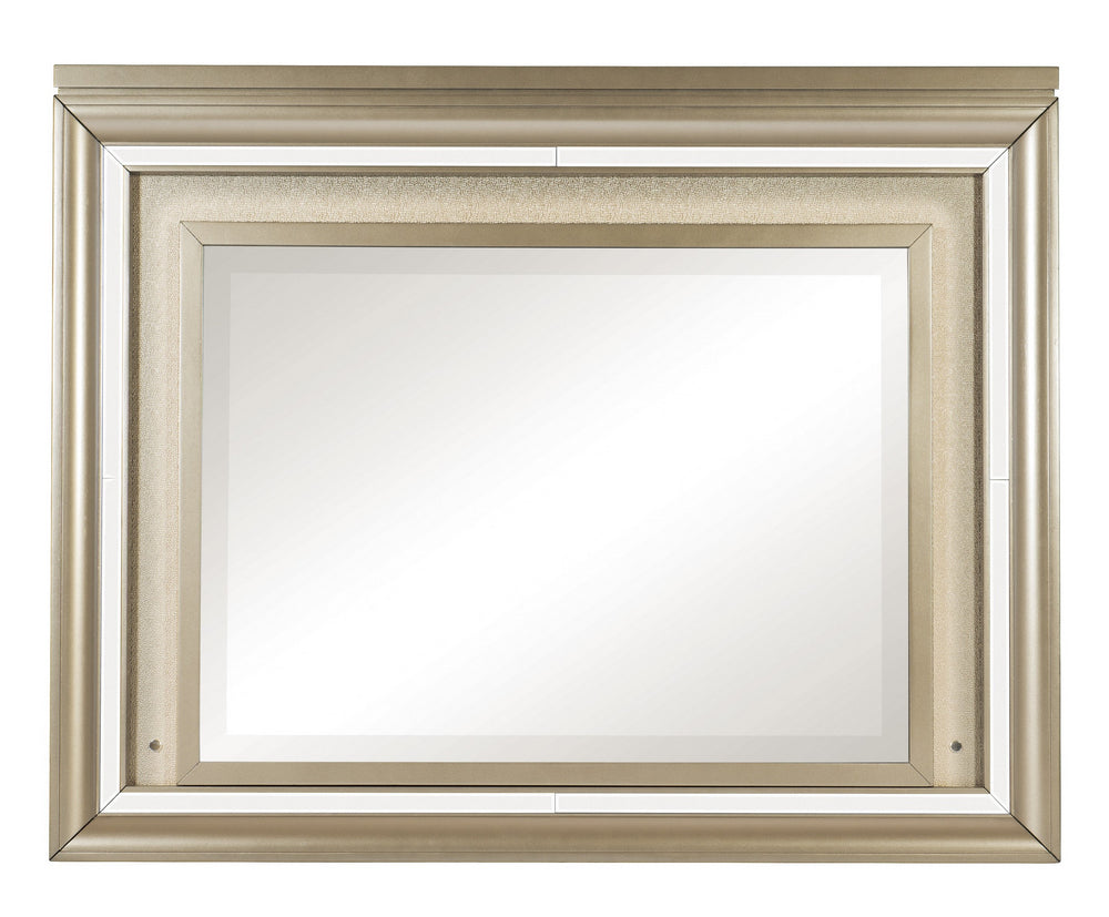 Loudon Champagne Metallic Wood Dresser Mirror