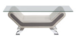 Veloce Beige/Gray Faux Leather Coffee Table