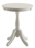 Alger White Wood Round Side Table