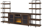 Starmore Brown Wood Entertainment Center with Fireplace Insert