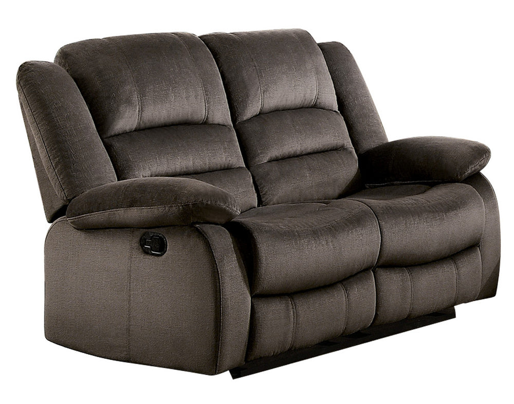 Jarita Chocolate Vinyl Manual Recliner Loveseat