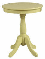 Alger Light Yellow Wood Round Side Table