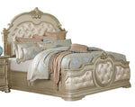 Antoinetta Bronze Faux Leather/Champagne Wood Queen Bed