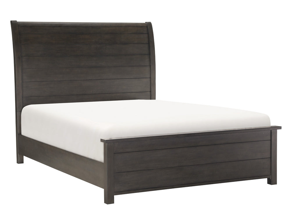 Hebron Dark Cherry Wood King Bed