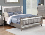 Leighton Metallic Mercury Wood Queen Panel Bed