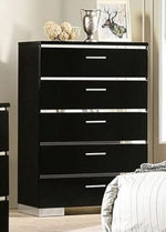 Carlie Black Wood 5-Drawers Chest