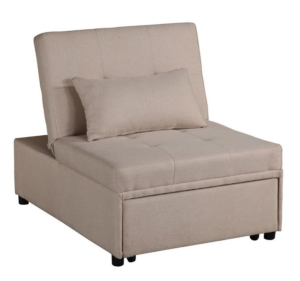 Primrose Beige Linen Single Adjustable Sofa Bed