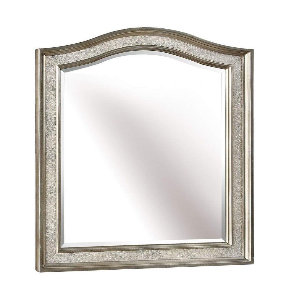 Bling Game Metallic Platinum Wood Frame Vanity Mirror