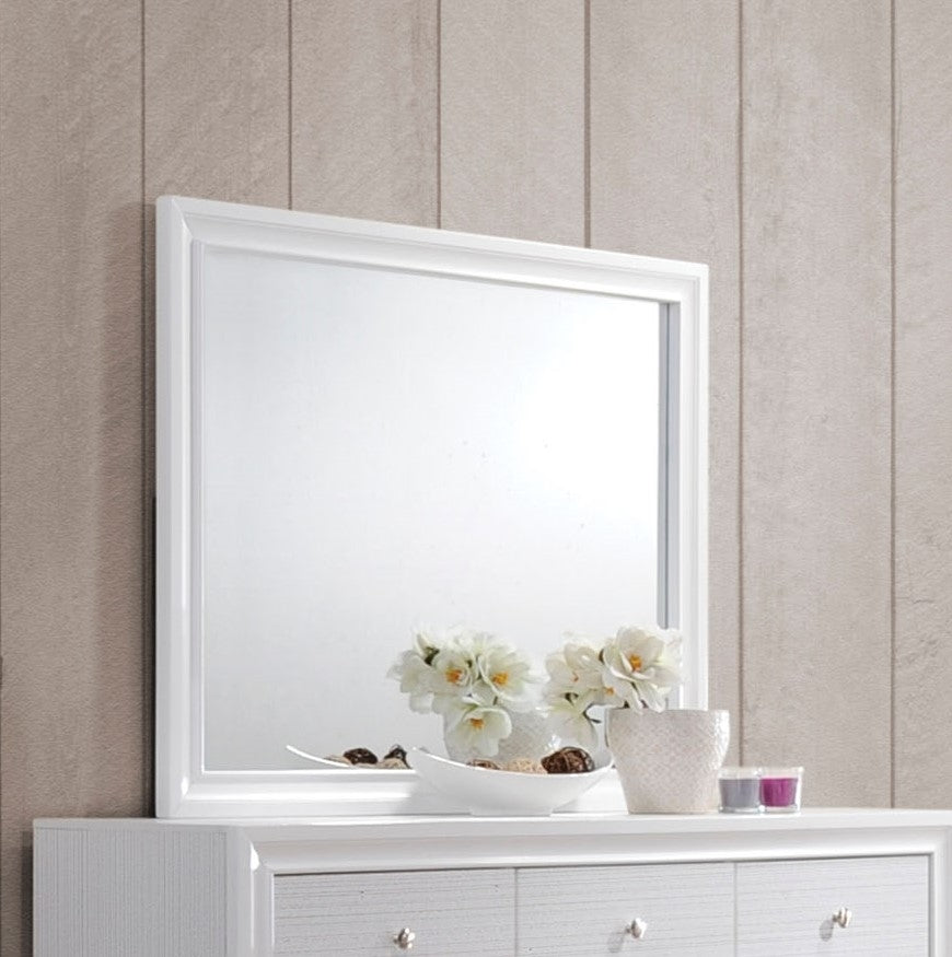 Naima White Wood Frame Dresser Mirror