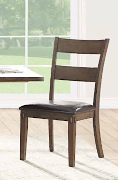 Nabirye 2 Dark Oak Finish Wood/PU Leather Side Chairs