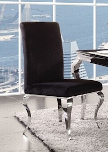 Fabiola 2 Black Fabric/Chrome Metal Side Chairs