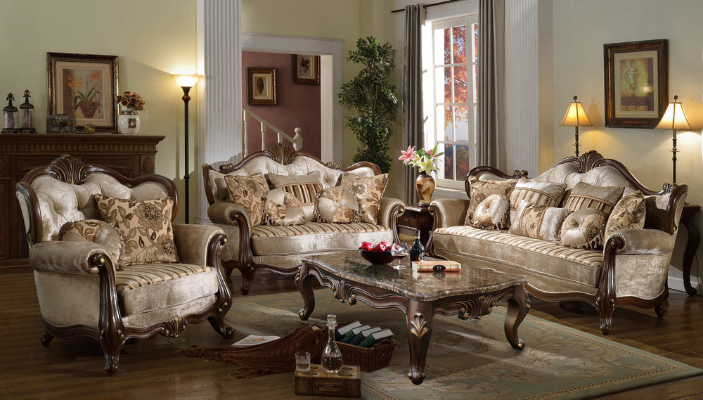 Gisella 3-Pc Cream Sofa Set (Oversized)