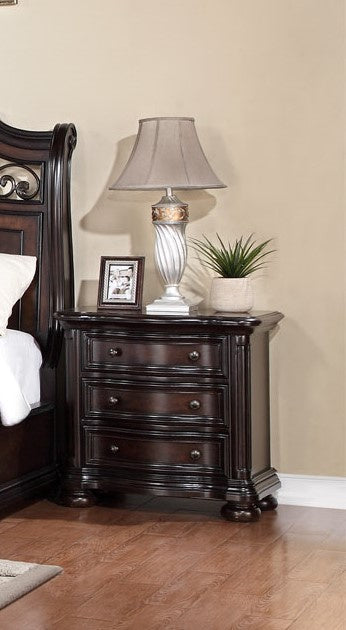 Allison Dark Brown Wood Nightstand