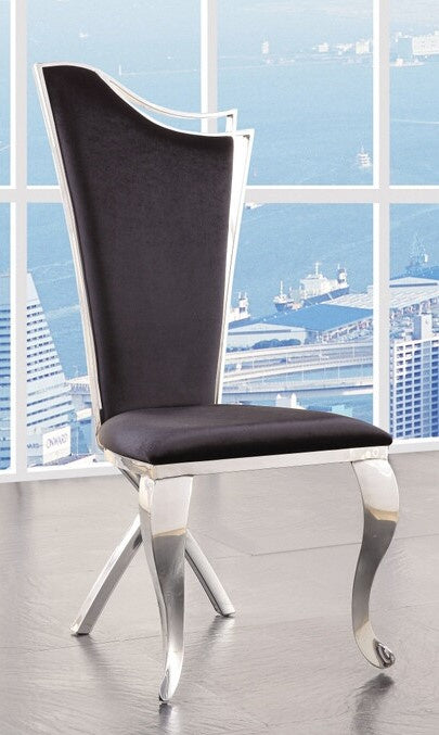 Cyrene 2 Black Fabric/Chrome Metal Side Chairs