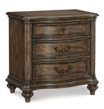 Heath Court Oak Wood 3-Drawer Nightstand