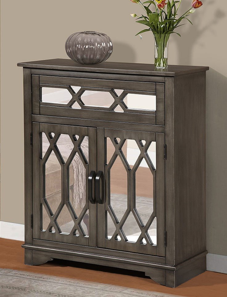 Dominique Espresso Wood/Mirror Hallway Cabinet