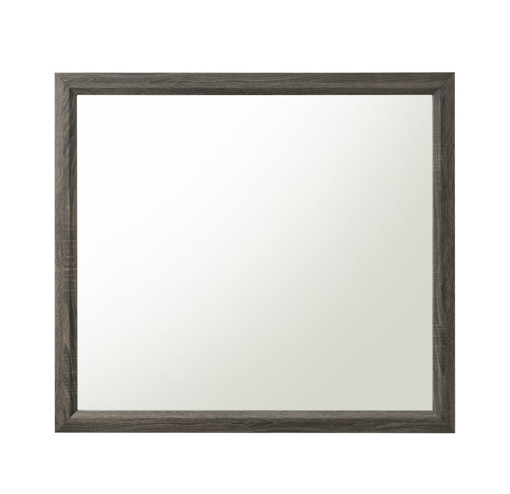 Valdemar Weathered Gray Wood Frame/Glass Dresser Mirror