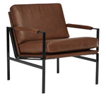 Puckman Brown Leather/Metal Accent Chair