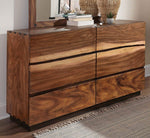 Madden Smokey Walnut/Coffee Bean Wood 6-Drawer Dresser