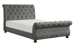 Crofton Gray Fabric Button Tufted Queen Bed