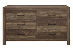 Corbin Rustic Brown Wood 6-Drawer Dresser