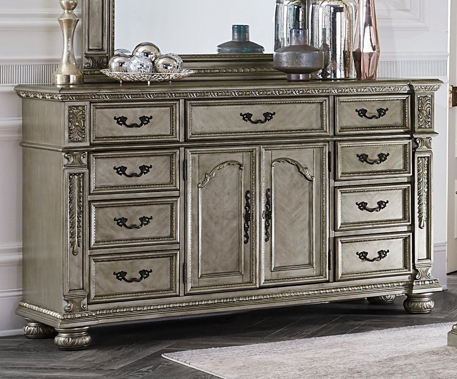 Catalonia Platinum Gold Wood 9-Drawer Dresser – Aetna Stores