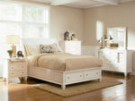 Sandy Beach 5-Pc White Wood Cal King Sleigh Storage Bedroom Set