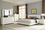 Felicity 5-Pc Glossy White LED Lighting Queen Bedroom Set