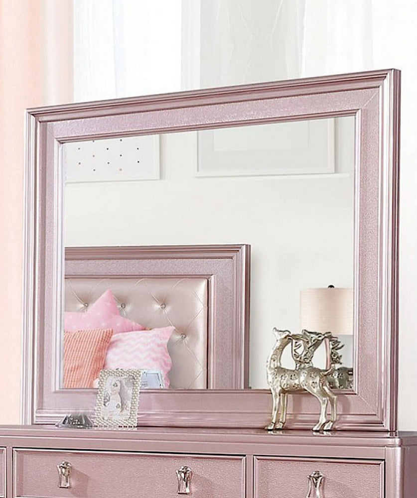 Avior Rose Pink Wood Frame Dresser Mirror