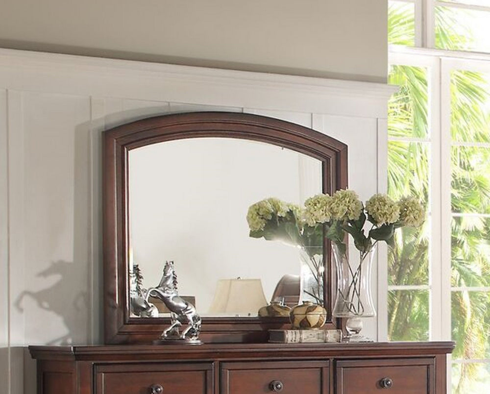 Alessa Cherry Wood Frame Dresser Mirror