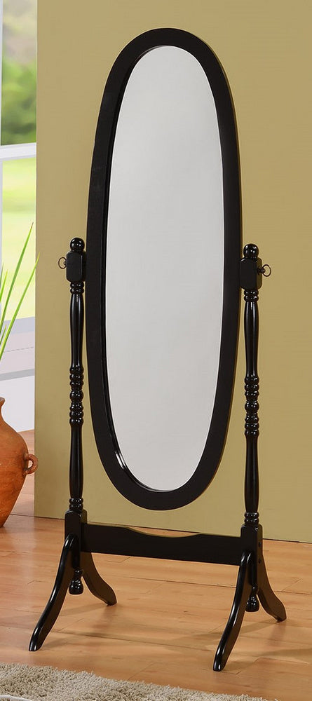 Bailee Black Wood Frame/Glass Floor Mirror