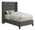 Bancroft Grey Woven Fabric Upholstered Full Bed