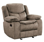 Bastrop Brown Fabric Glider Manual Recliner