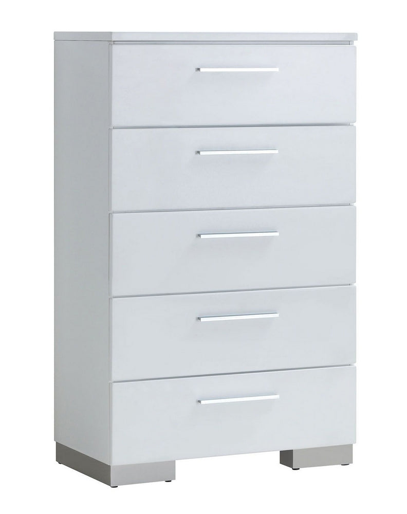 Christie High Gloss White Wood Chest