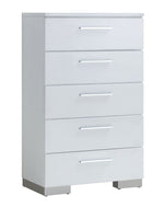 Christie High Gloss White Wood Chest