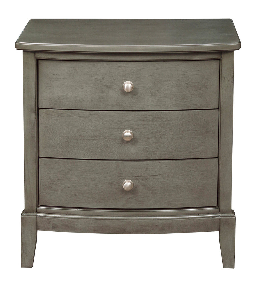 Cotterill Gray Wood 3-Drawer Nightstand