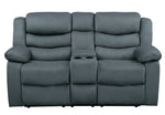 Discus Gray Manual Recliner Loveseat with Console