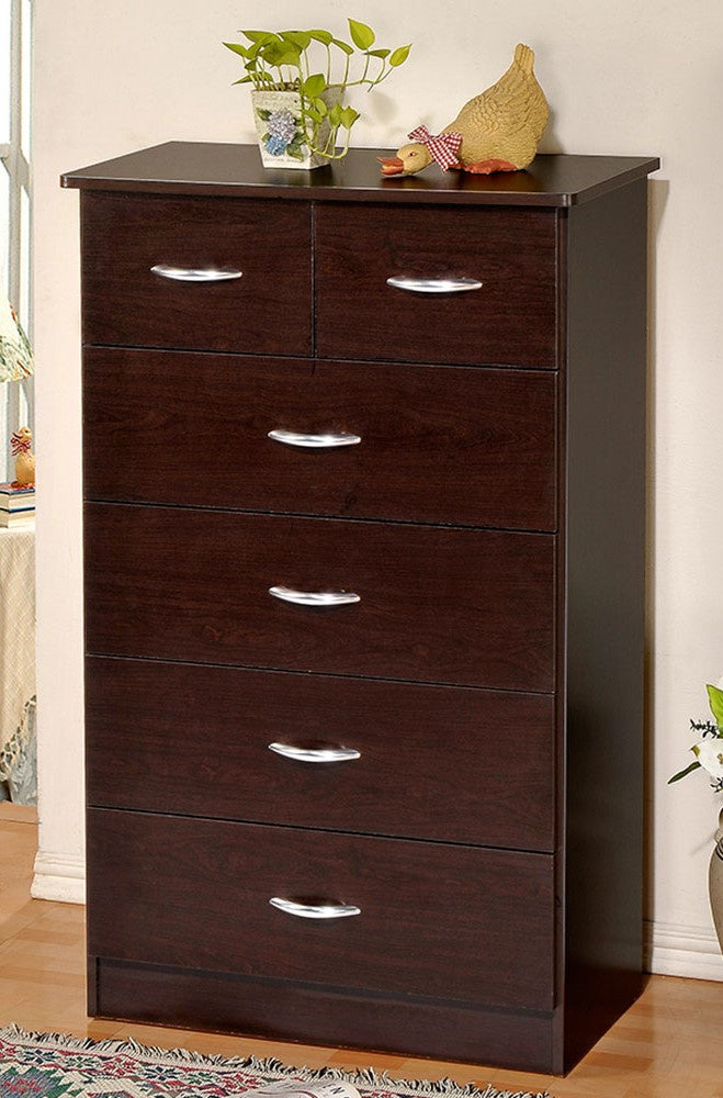 Donelle Espresso Finish Wood 6-Drawer Chest