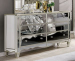 Eliora Silver Mirrored 6-Drawer Dresser