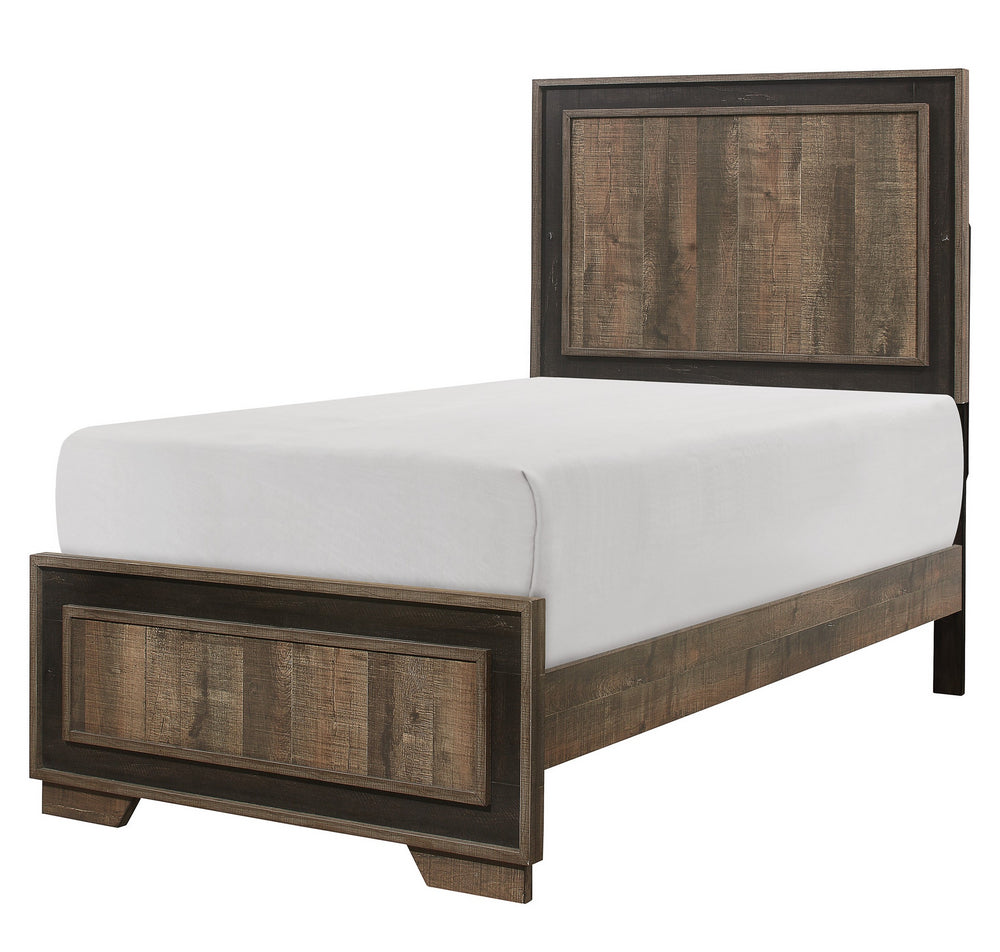 Ellendale Rustic Mahogany/Dark Ebony Wood Twin Bed