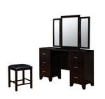 Enrico Espresso Wood Vanity w/Mirror & Stool