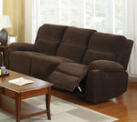 Haven Dark Brown Fabric Manual Recliner Sofa