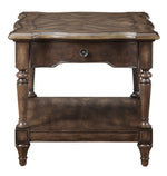 Heath Court Brown Wood End Table with Drawer & Shelf