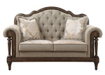 Heath Court Neutral Hued Brown Textured Fabric Loveseat