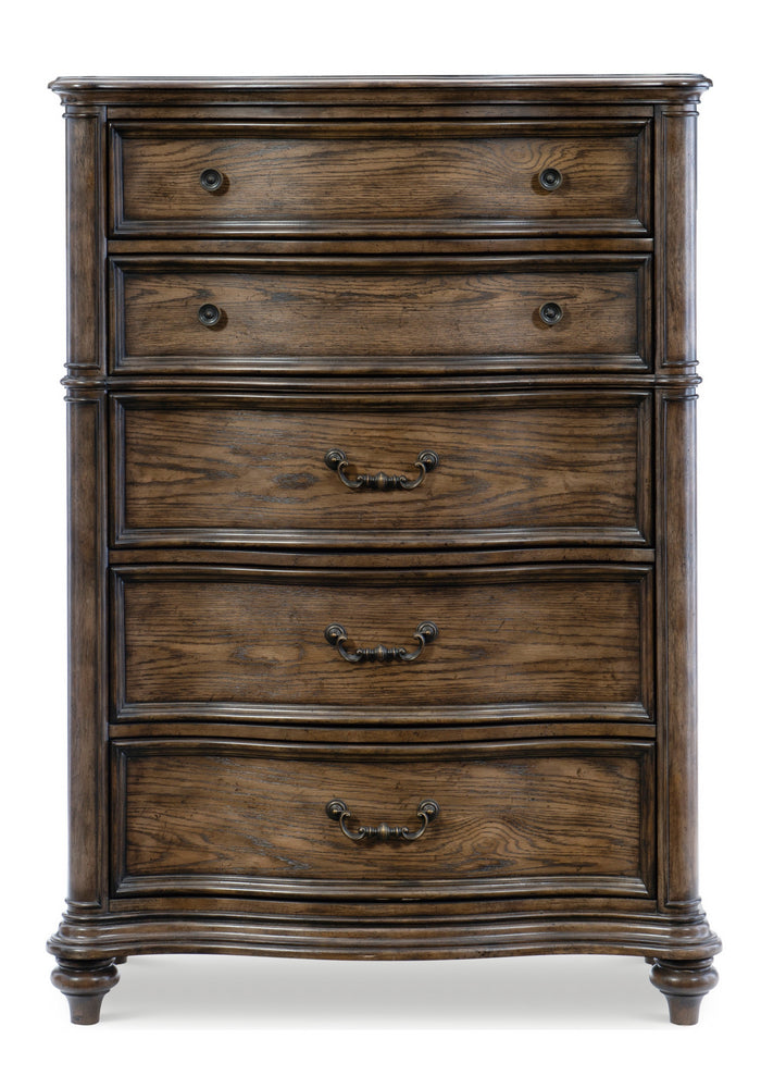 Heath Court Oak Wood 5-Drawer Chest