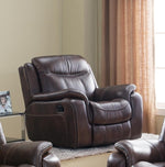 Ines Brown Leather Air Manual Recliner