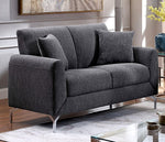 Lauritz Gray Linen-like Fabric Loveseat