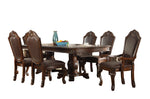 Lia 7-Pc Rich Brown Wood Dining Set