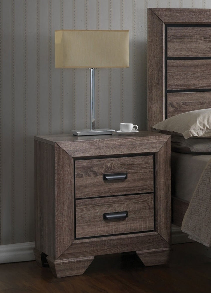 Lyndon Weathered Gray Grain Wood 2-Drawer Nightstand