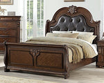 Kennedi Espresso/Dark Walnut Wood Queen Sleigh Bed